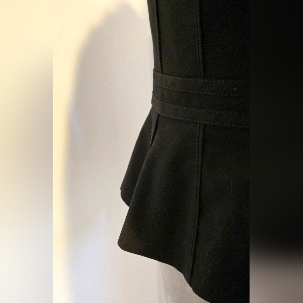 WHBM peplum short jacket ruffled collar twist on a classic sz 0 - Picture 10 of 13